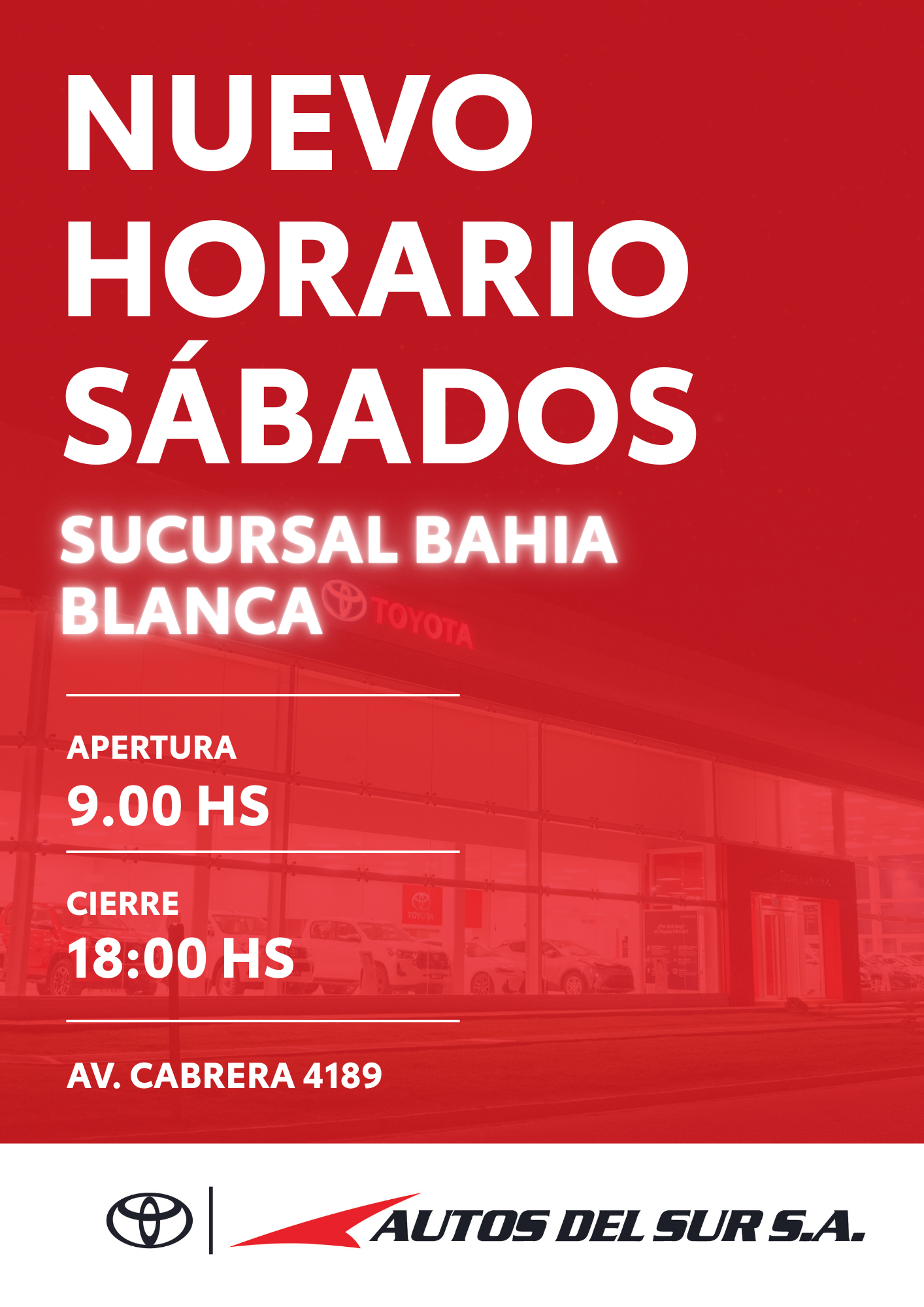 Nuevo horario en Bahia Blanca